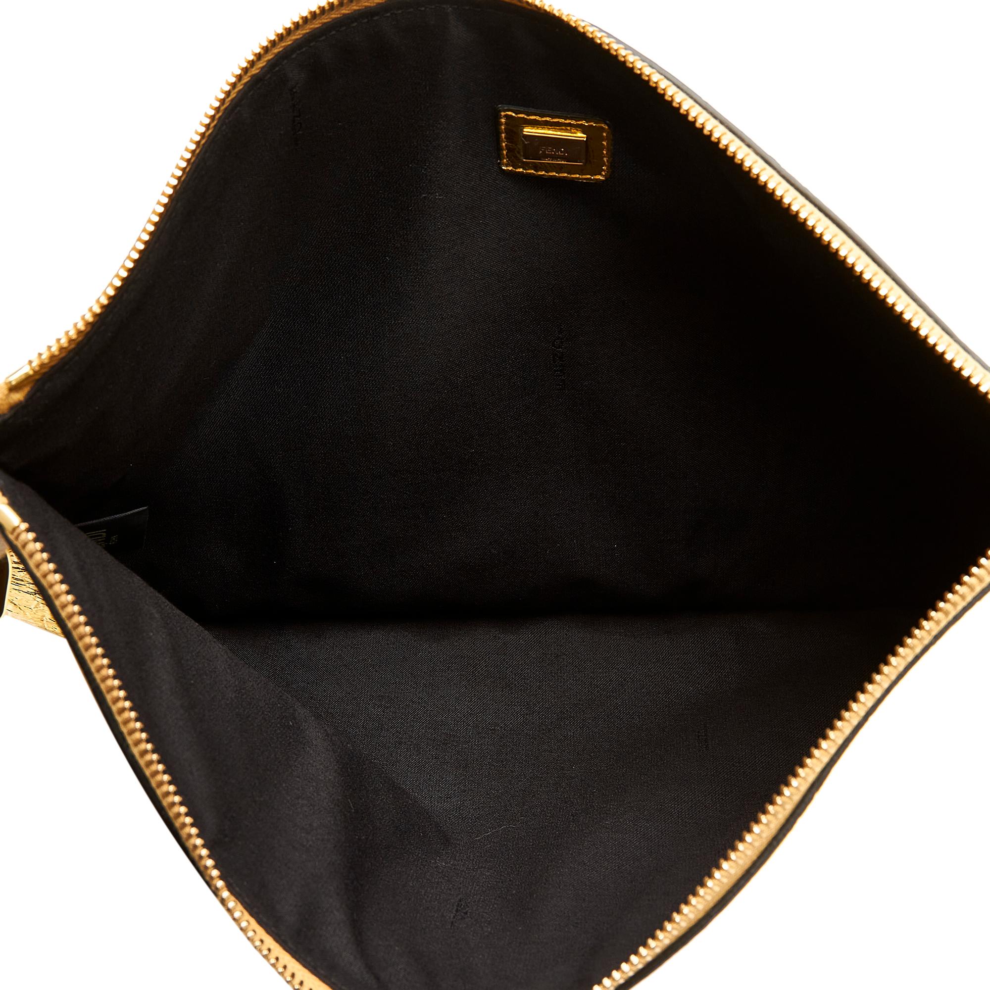Fendi Metallic FF Tassel Clutch Bag