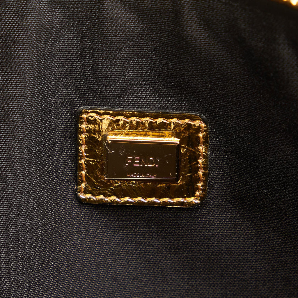 Fendi Metallic FF Tassel Clutch Bag