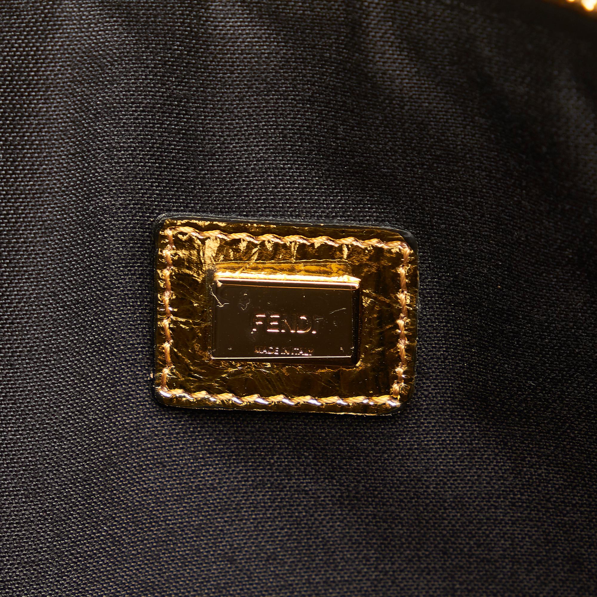 Fendi Metallic FF Tassel Clutch Bag