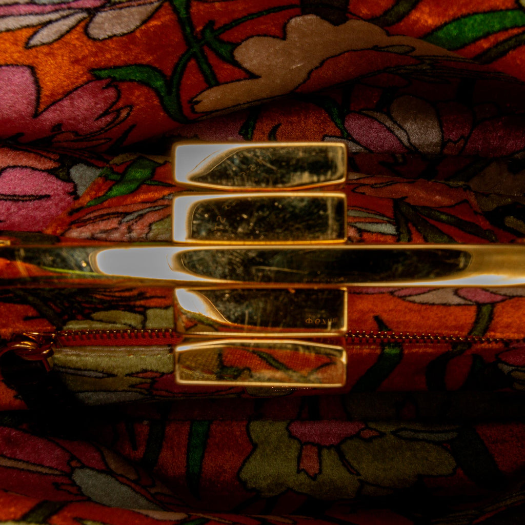 Fendi Mini Peekaboo Chenille Velvet Satchel