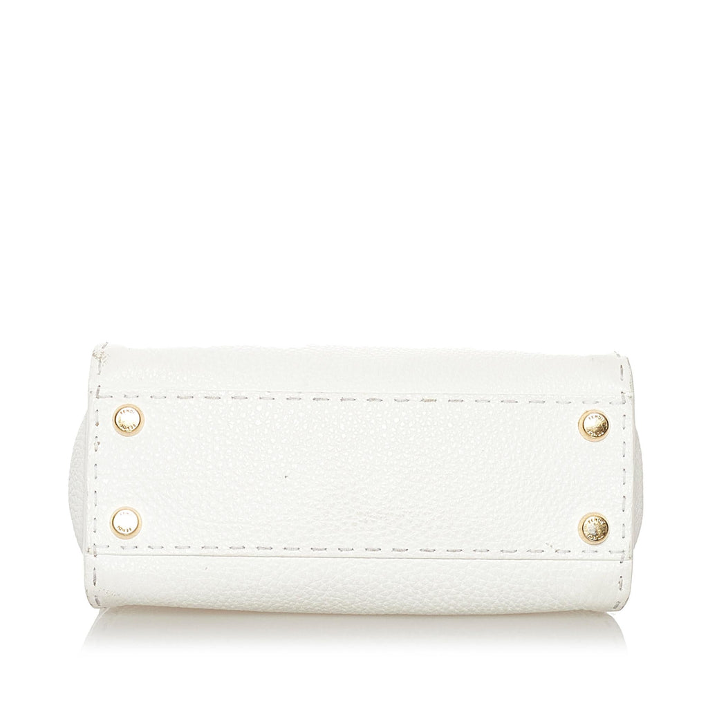 Fendi Mini Selleria Peekaboo Leather Satchel