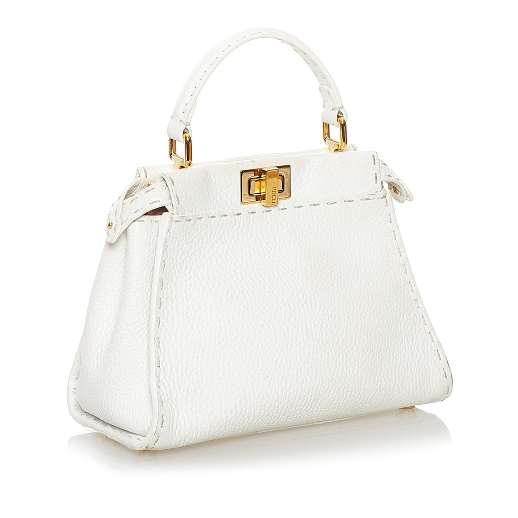 Fendi Mini Selleria Peekaboo Leather Satchel