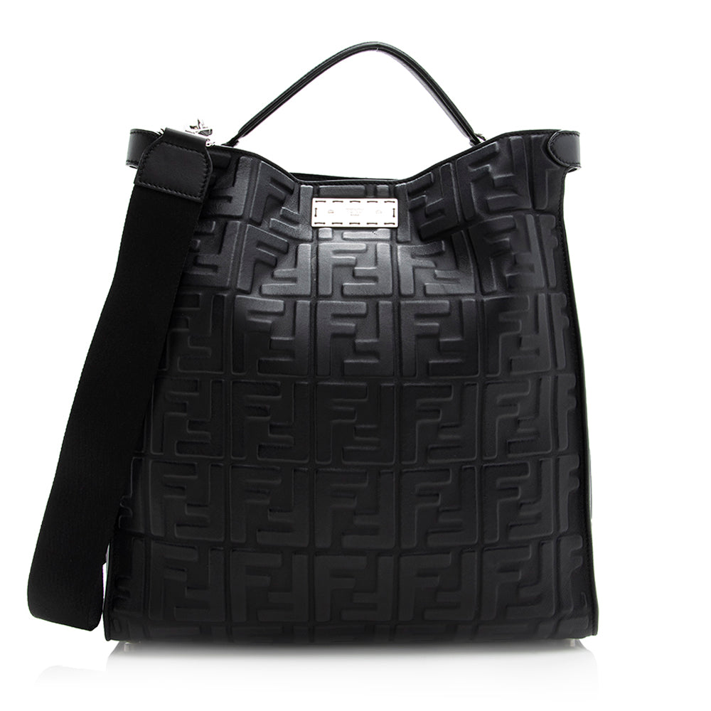 Fendi Nappa Embossed FF 1974 Peekaboo X Lite Bag