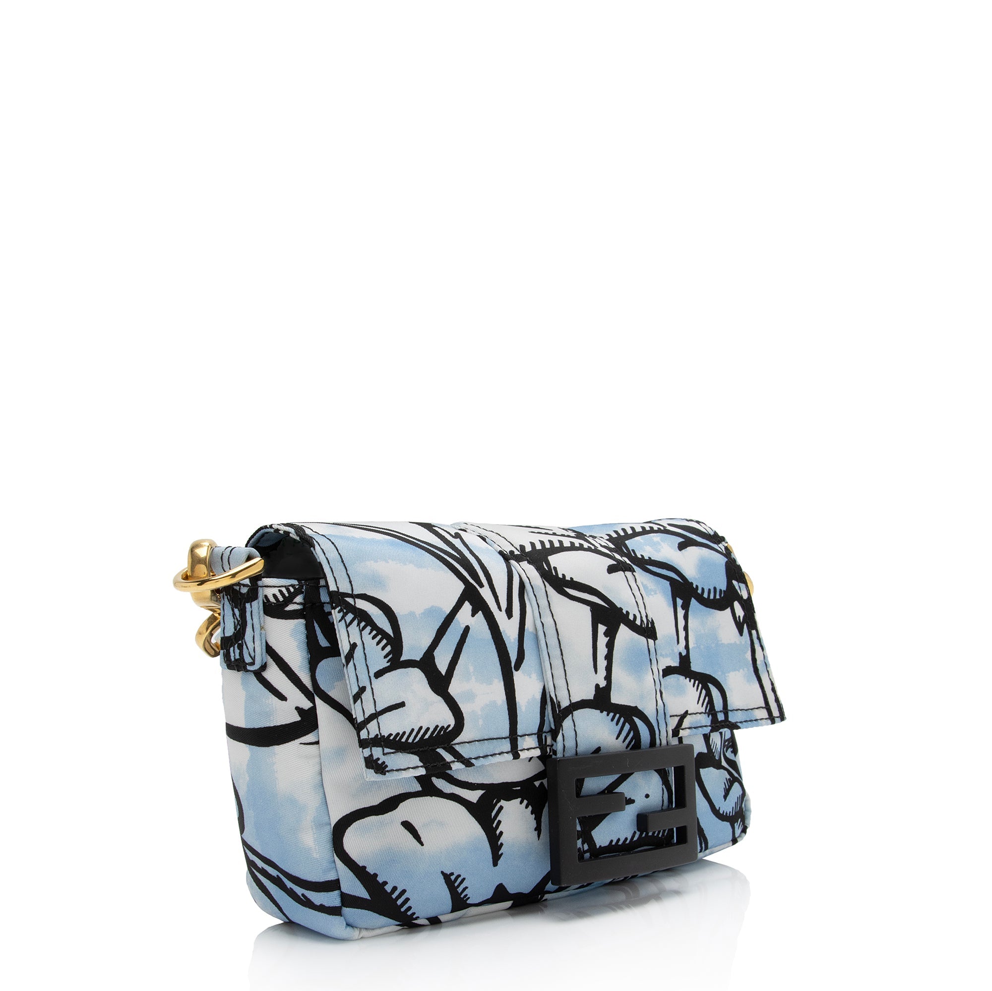 Fendi Nylon Floral Cloudy Porter Baguette Mini Phone Pouch (SHF-BE23Wb)