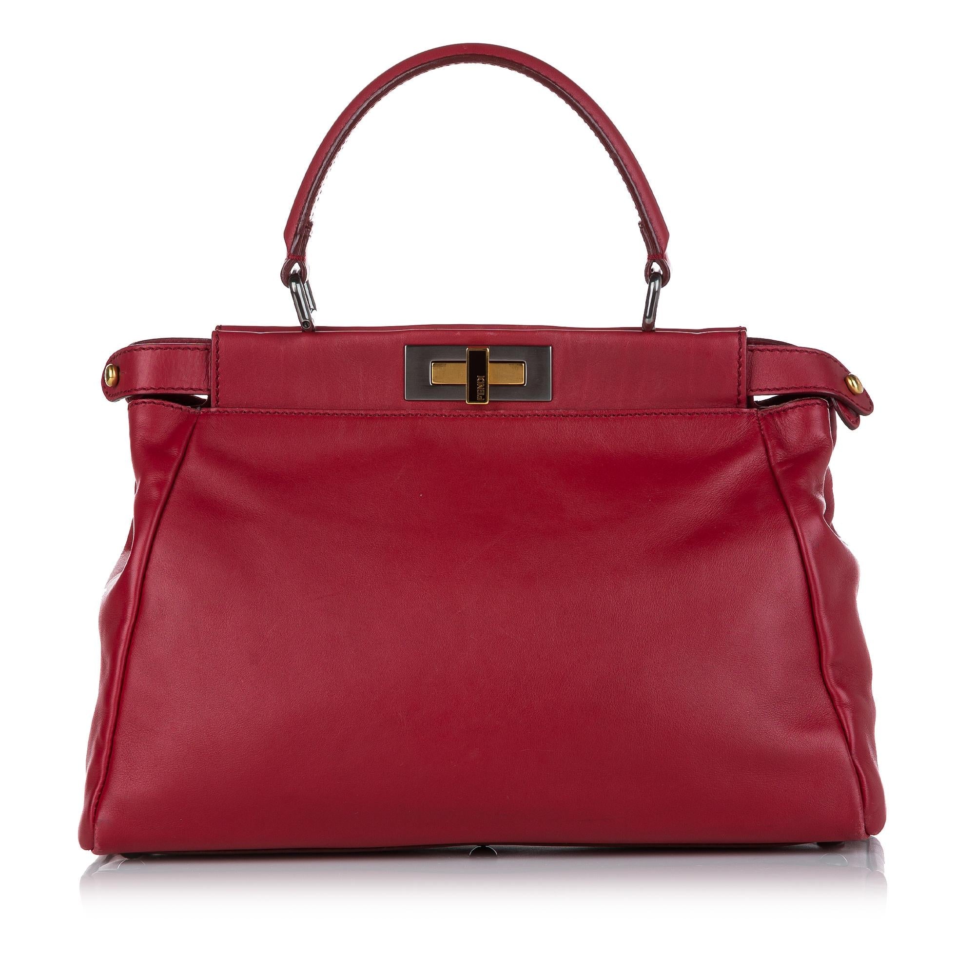 Fendi Peekaboo Leather Satchel