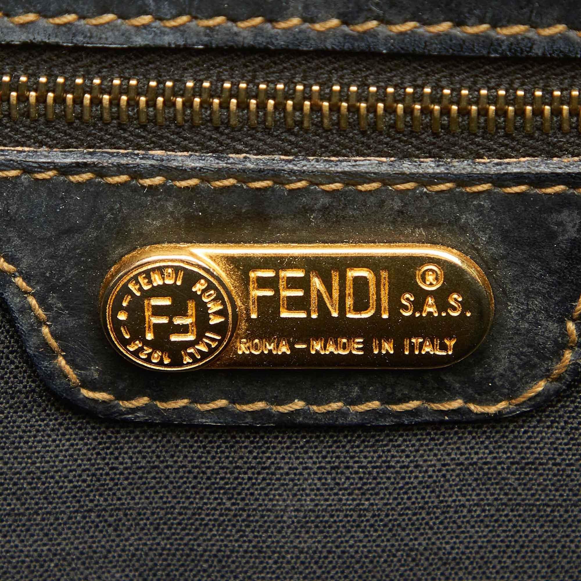 Fendi Pequin Boston Bag