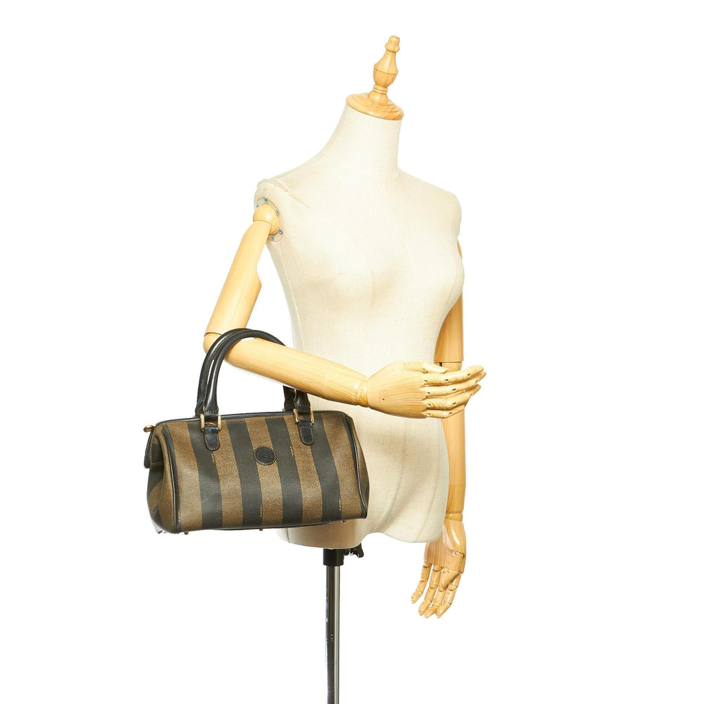 Fendi Pequin Boston Bag