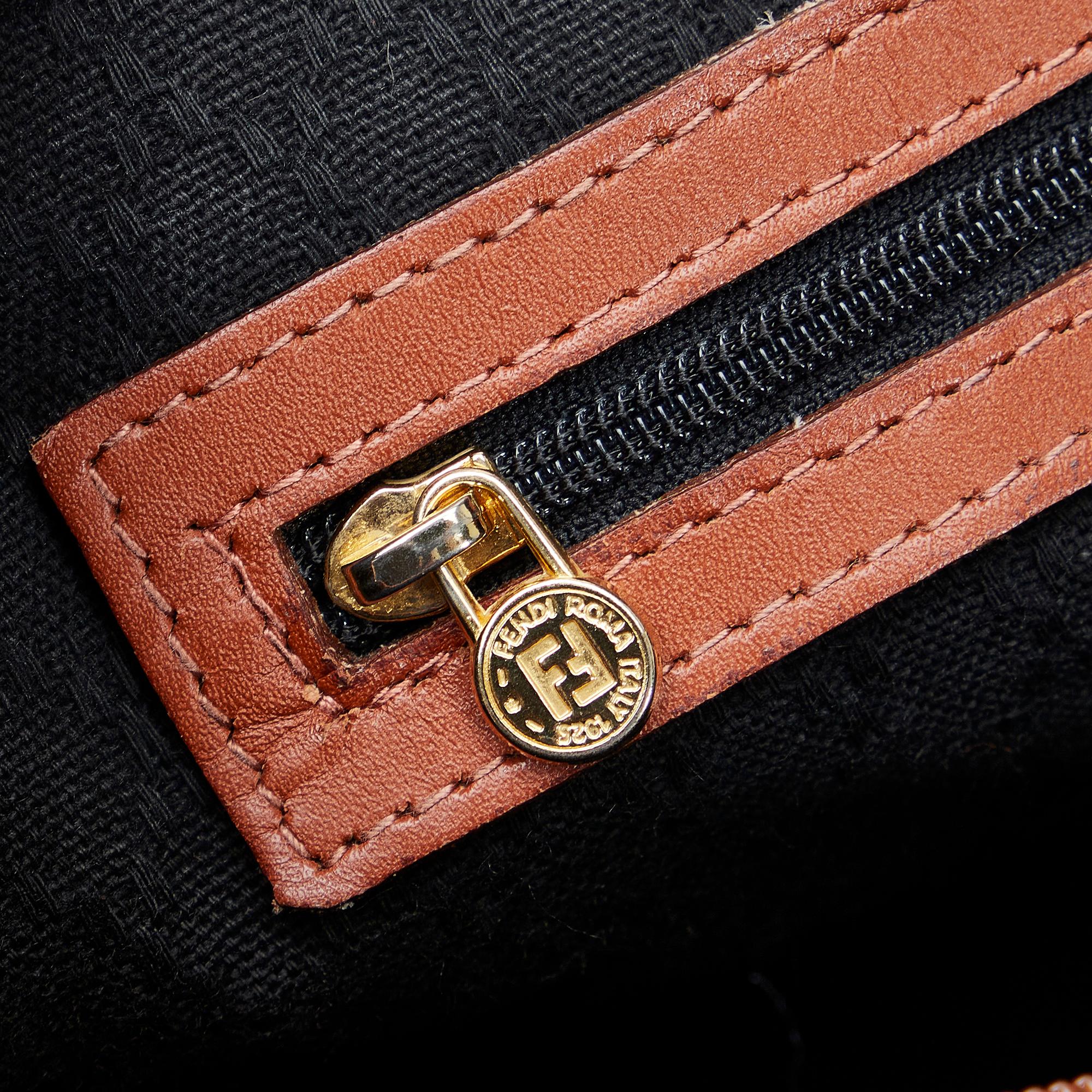 Fendi Pequin Boston Bag