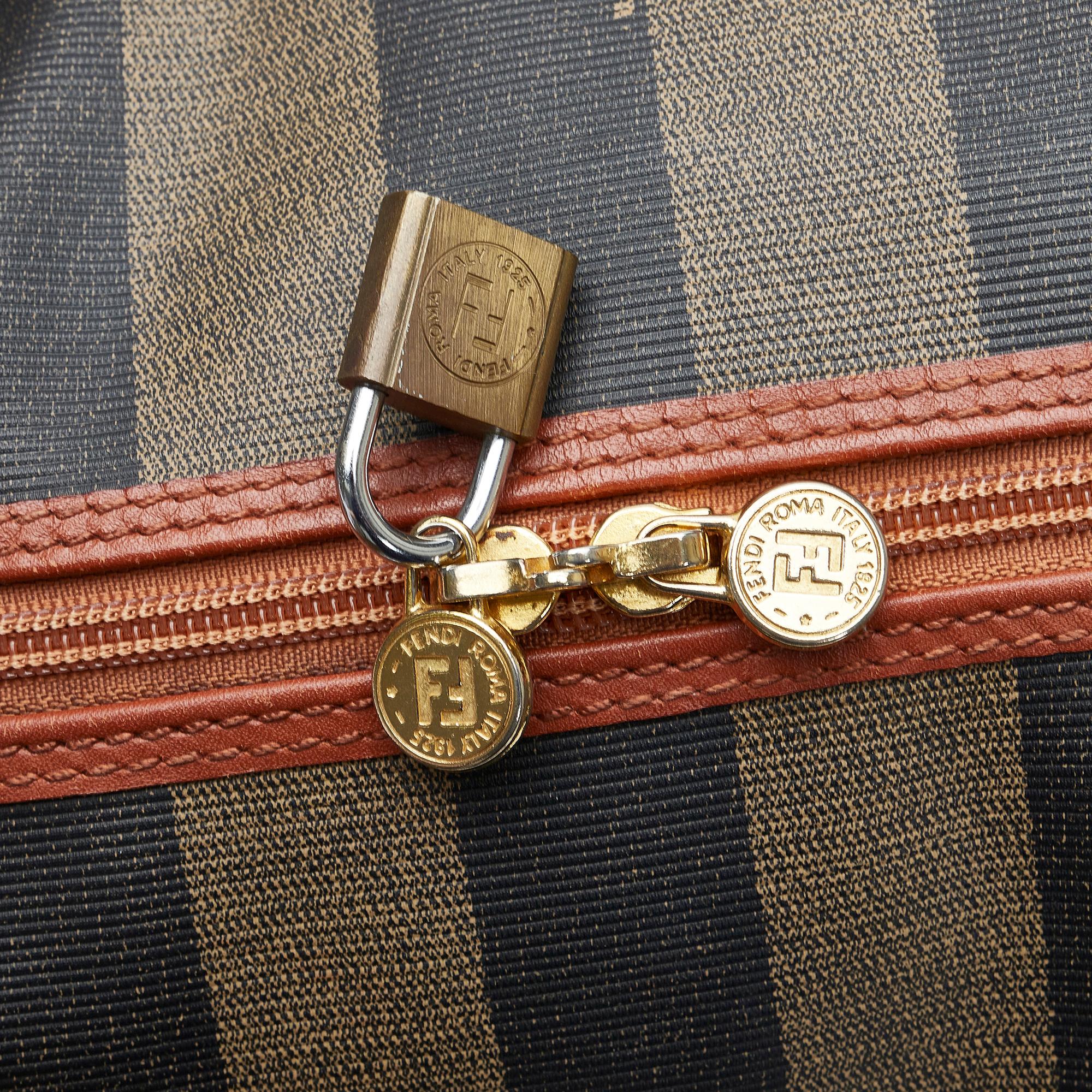 Fendi Pequin Boston Bag