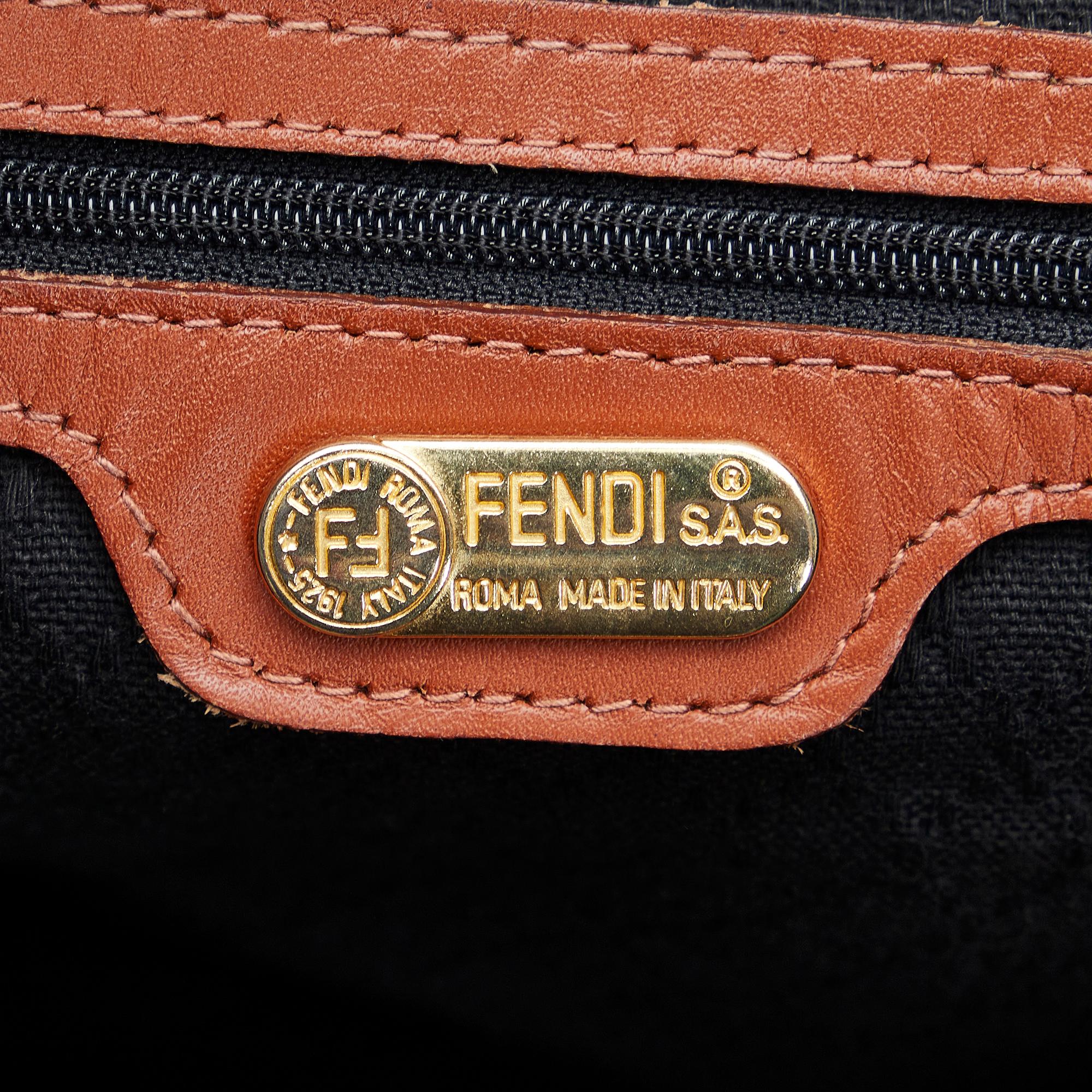 Fendi Pequin Boston Bag