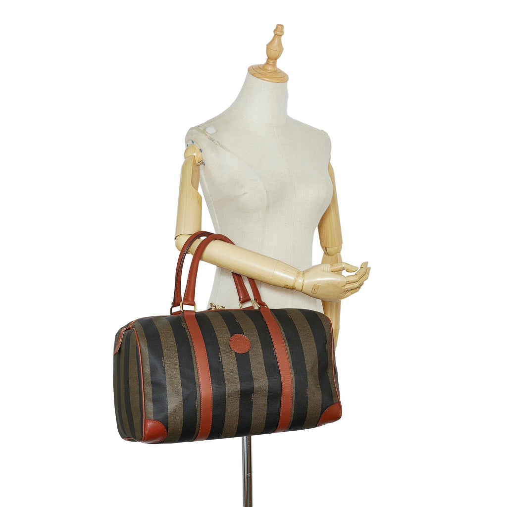Fendi Pequin Boston Bag