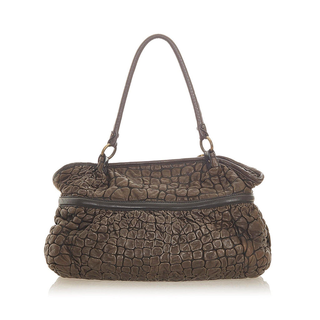 Fendi Puckered Bubble Leather Chef Shoulder Bag