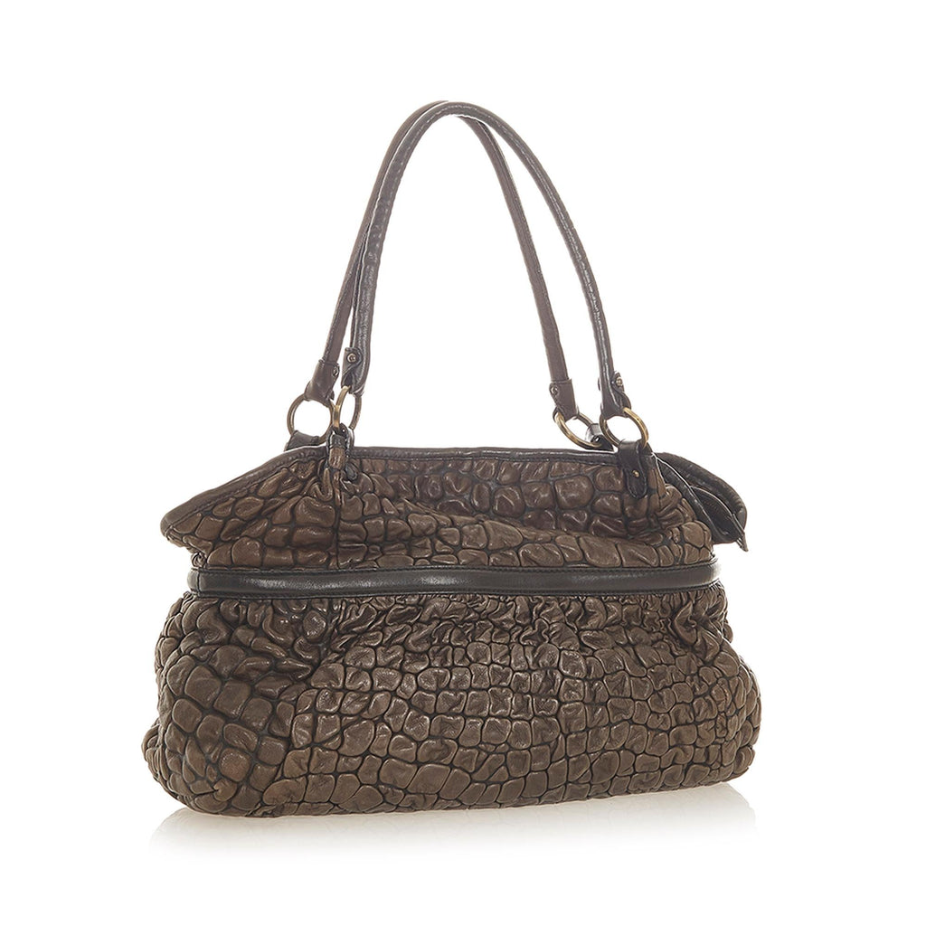 Fendi Puckered Bubble Leather Chef Shoulder Bag