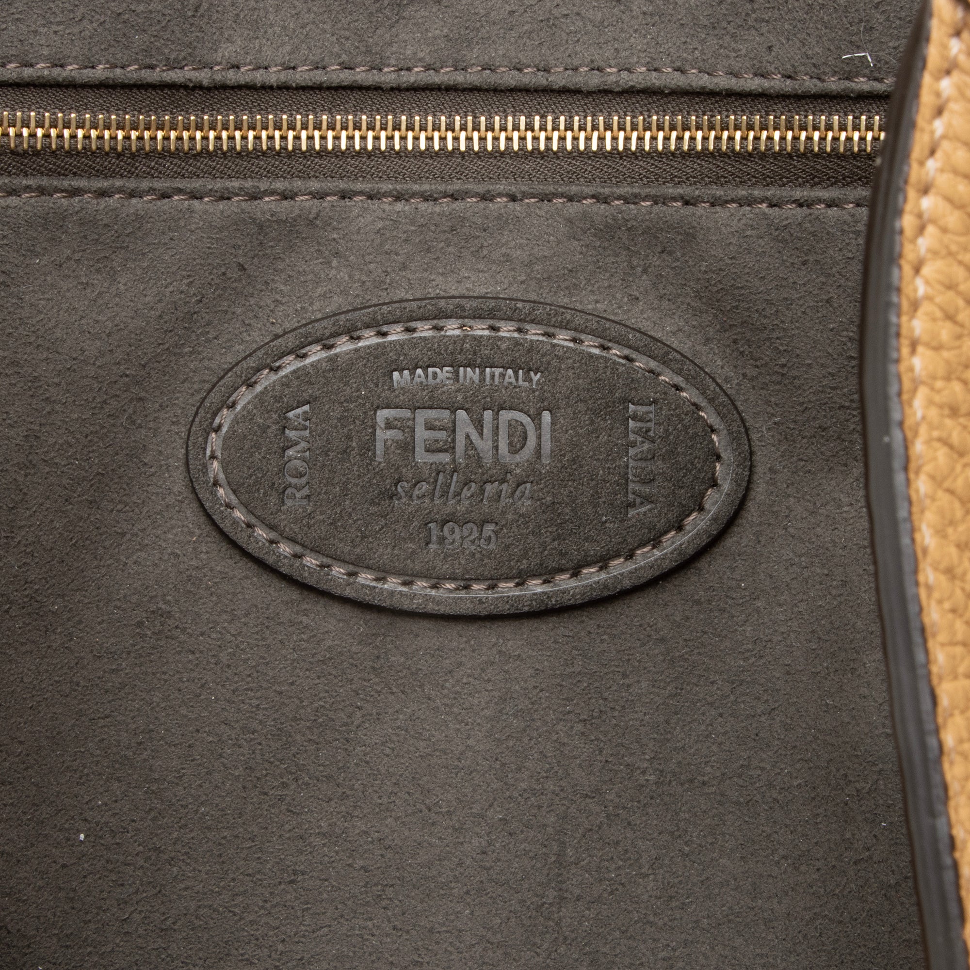 Fendi Calfskin Romano Selleria FF Handle Medium Tote
