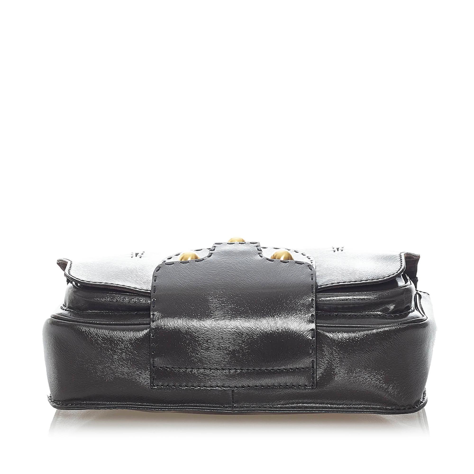 Fendi Secret Code F3 Leather Satchel