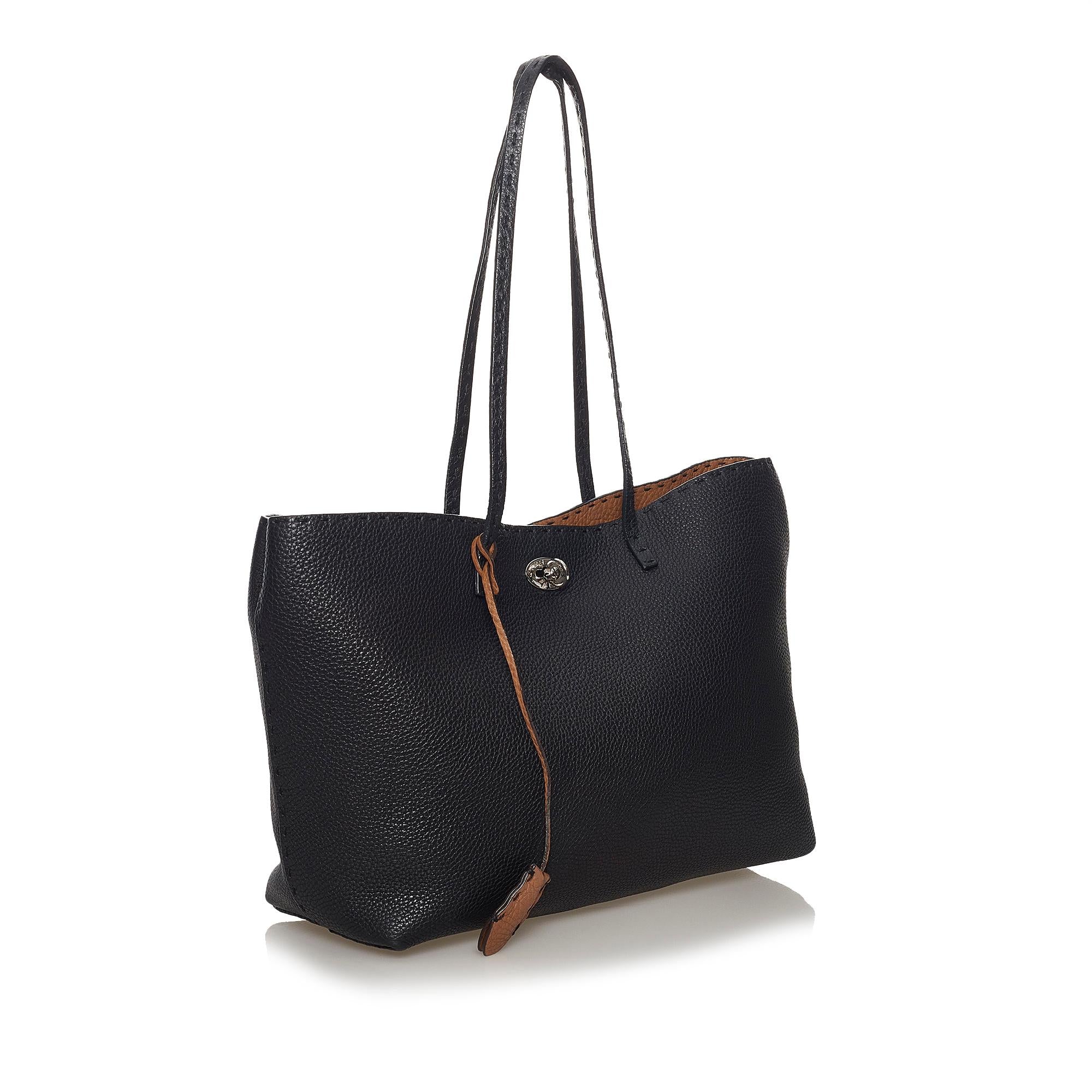 Fendi Selleria Carla Leather Tote Bag