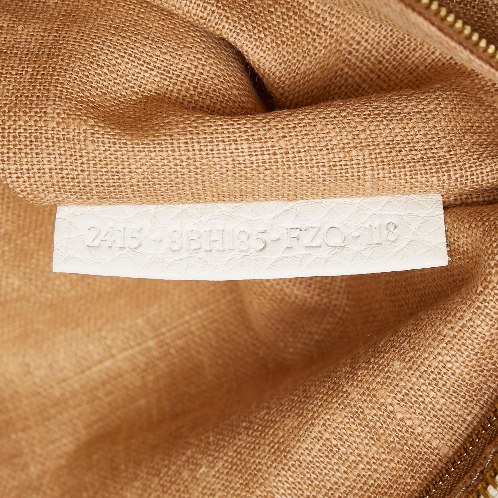 Fendi Selleria Embossed Leather Tote Bag