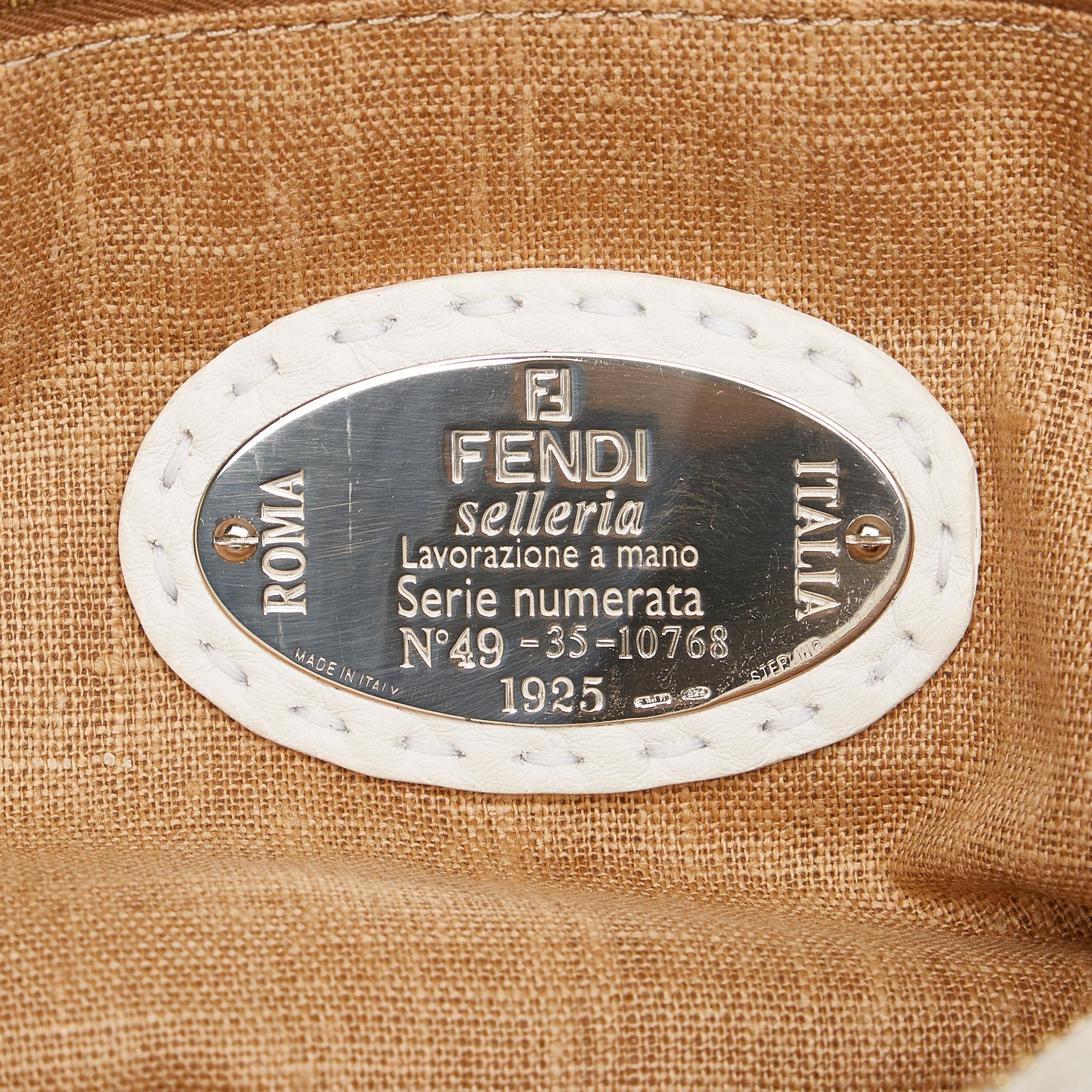 Fendi Selleria Embossed Leather Tote Bag