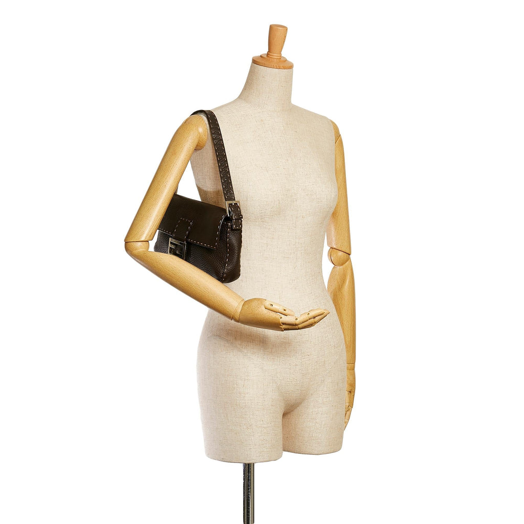 Fendi Selleria Leather Baguette