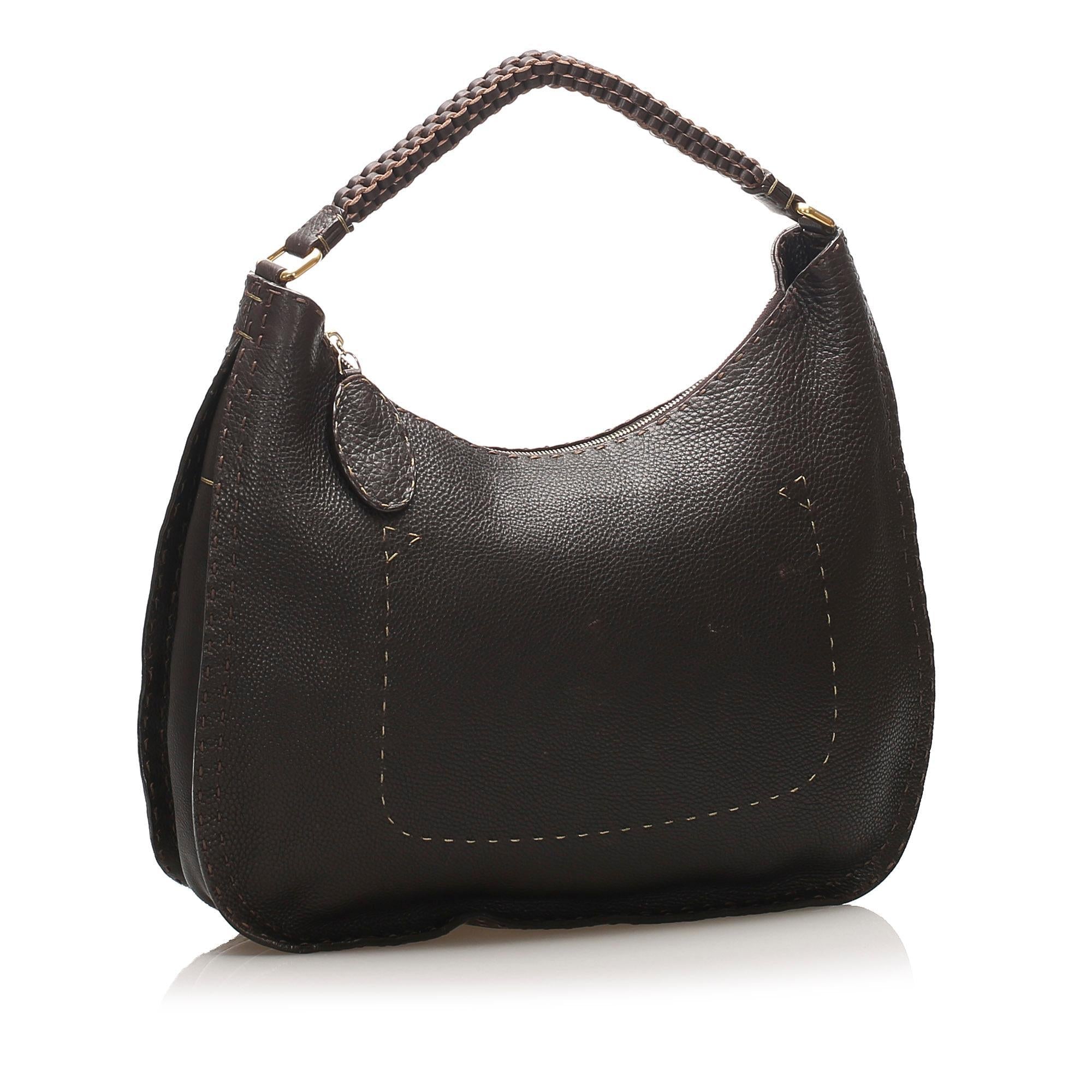 Fendi Selleria Leather Hobo Bag (SHG-12041)