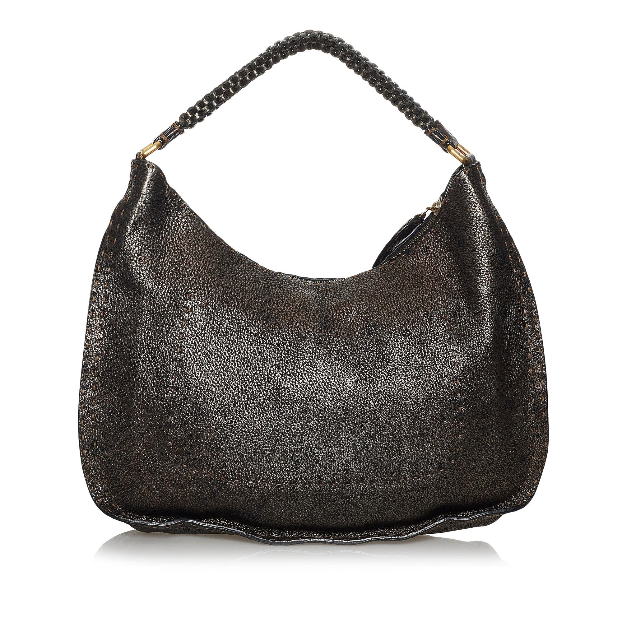 Fendi Selleria Leather Hobo Bag
