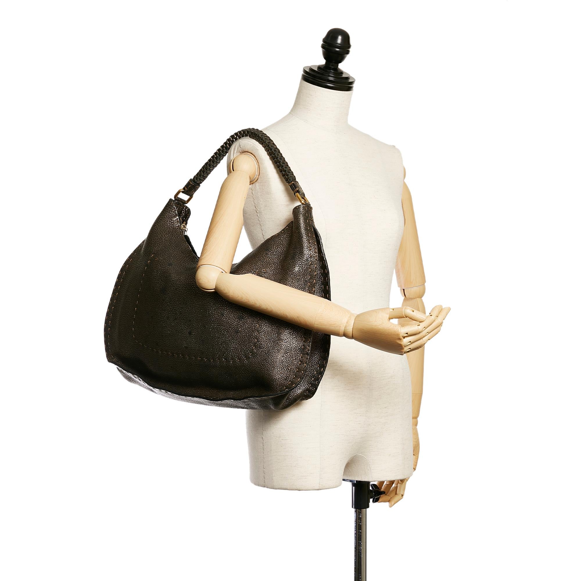 Fendi Selleria Leather Hobo Bag