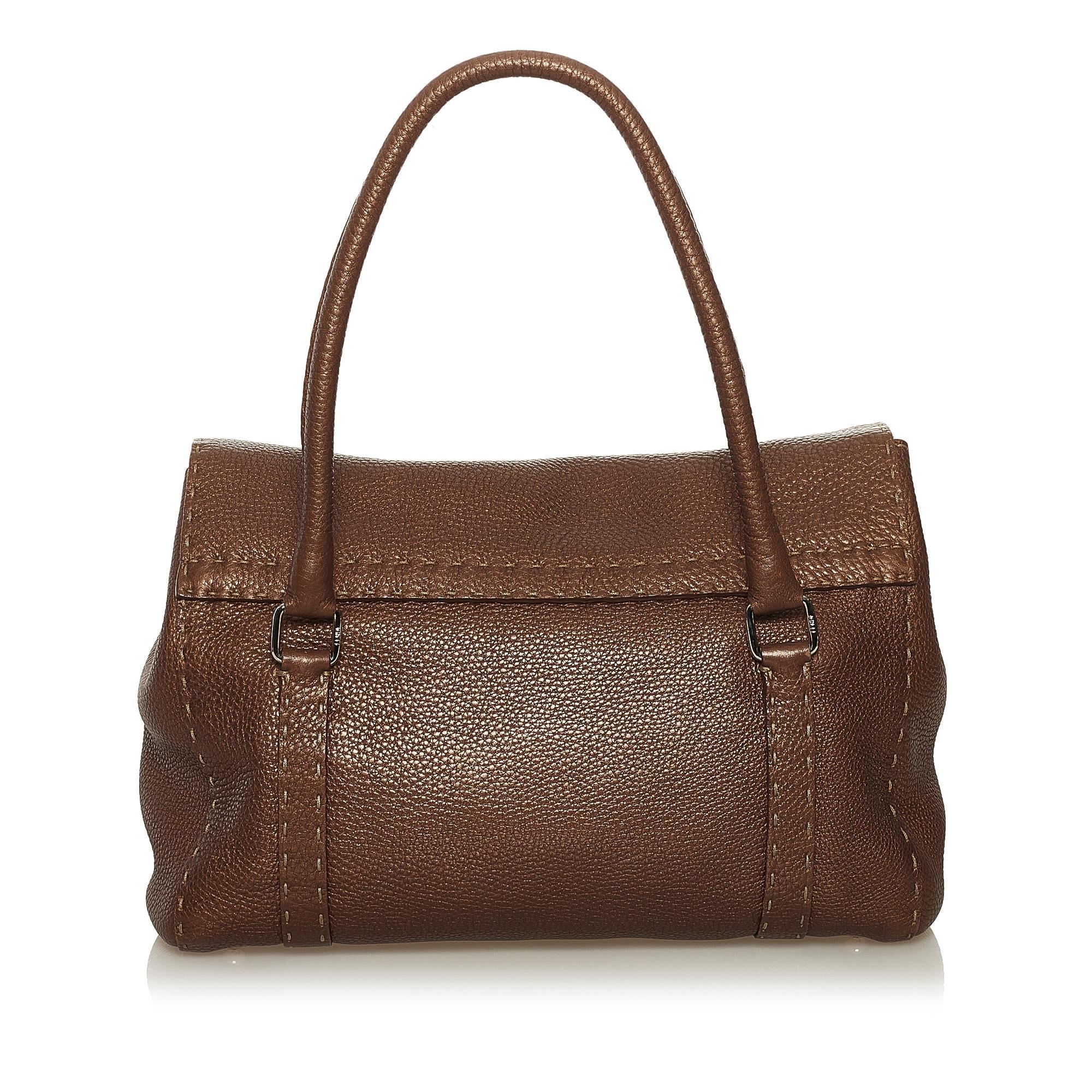 Fendi Selleria Linda Leather Handbag