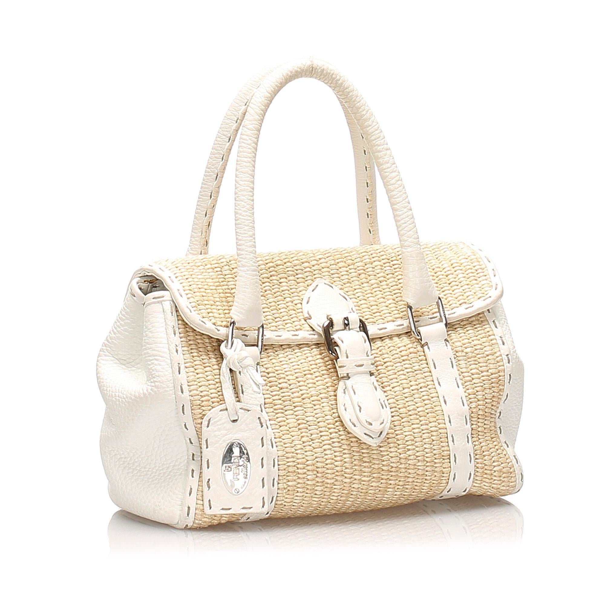 Fendi Selleria Linda Straw Handbag (SHG-11086)