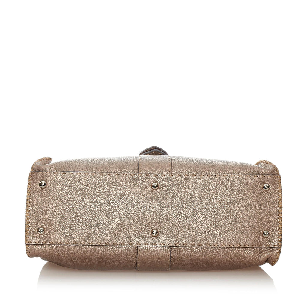 Fendi Selleria Sporty Leather Shoulder Bag