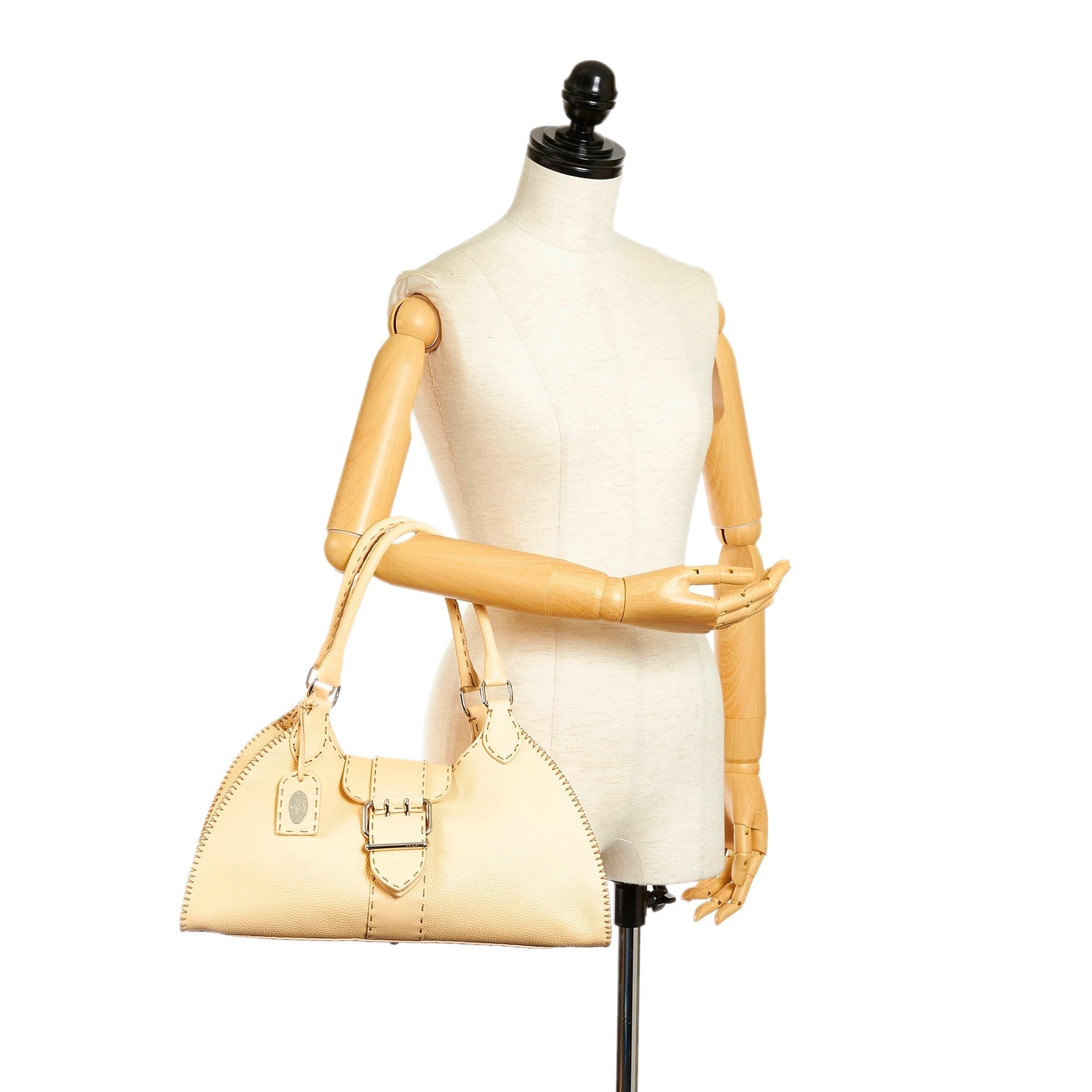 Fendi Selleria Sporty Leather Shoulder Bag
