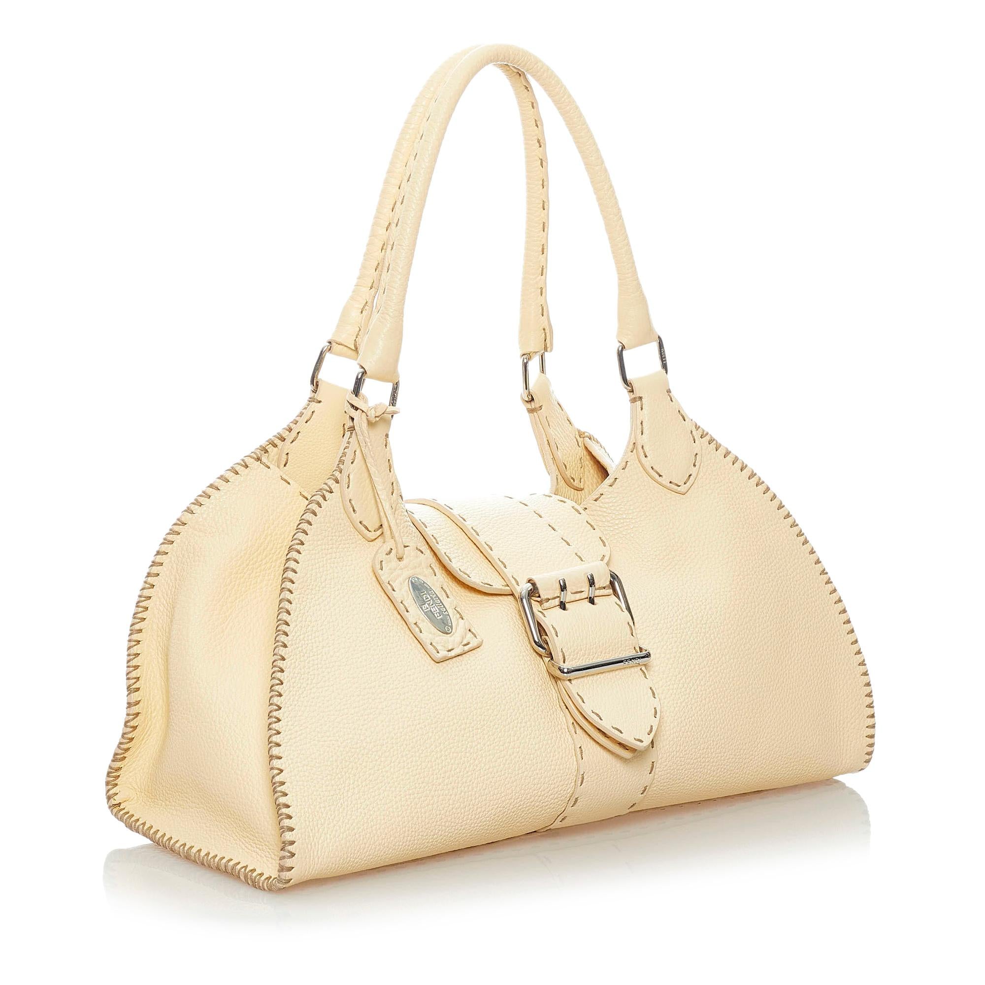 Fendi Selleria Sporty Leather Shoulder Bag