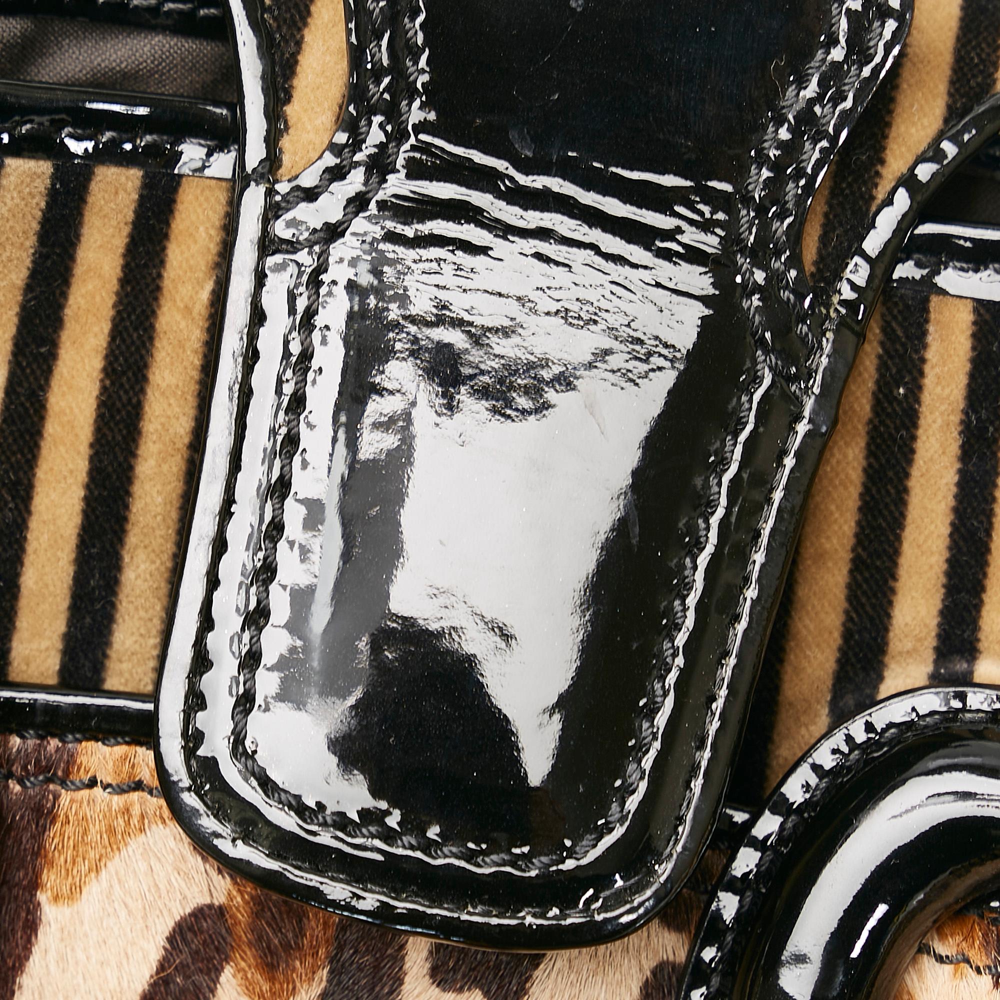 Fendi Striped Velvet B Bis Bag