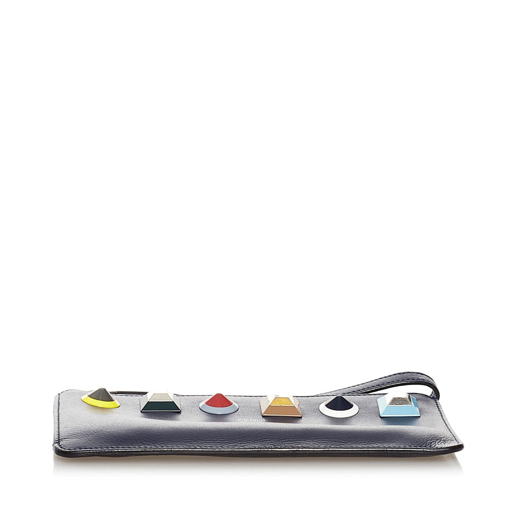 Fendi Studded Flat Leather Pouch