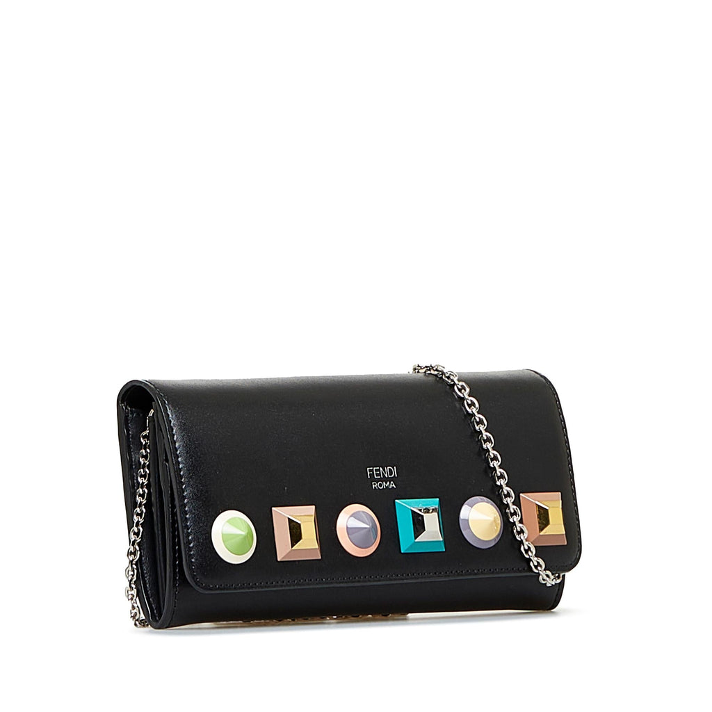 Fendi Studded Leather Wallet on Chain