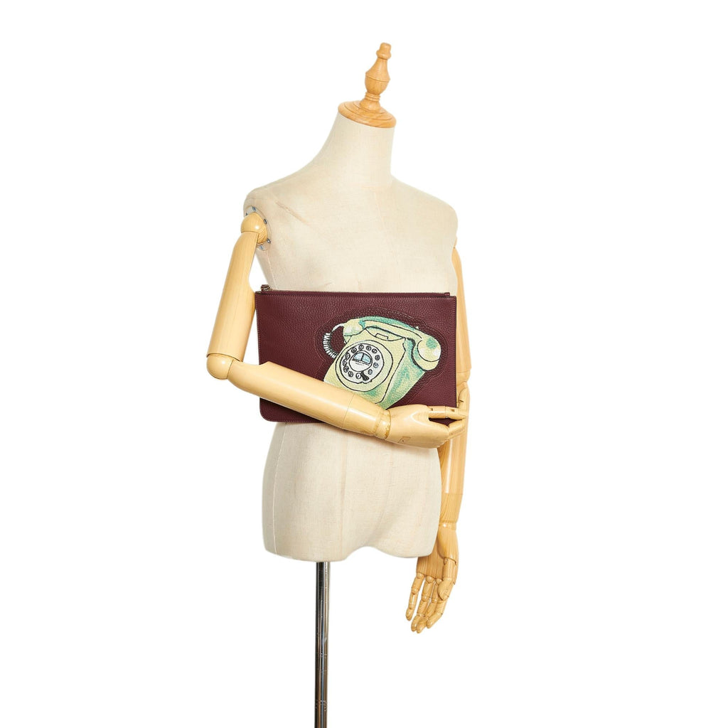 Fendi Telephone Leather Clutch