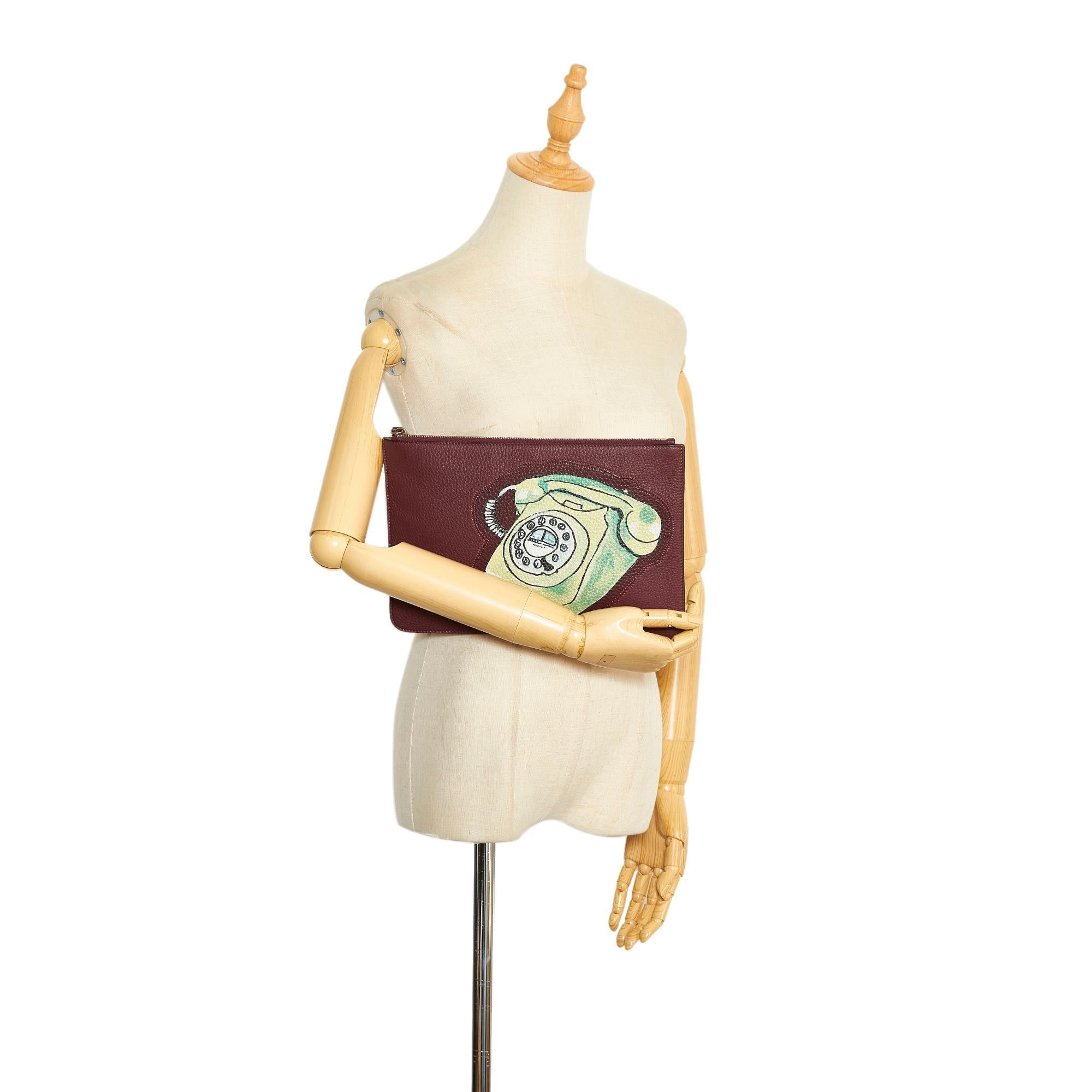 Fendi Telephone Leather Clutch