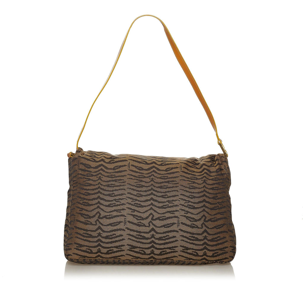 Fendi Tiger Print Canvas Shoulder Bag