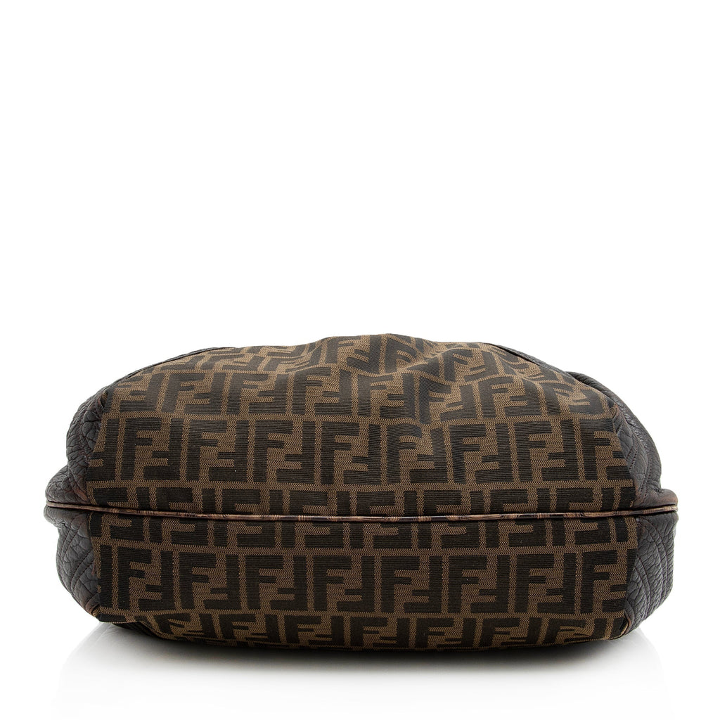 Fendi Tortuga Leather Zucca Spy Satchel
