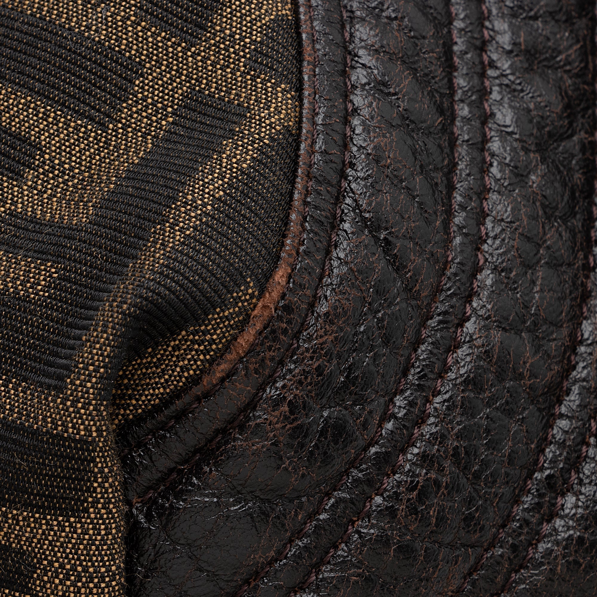 Fendi Tortuga Leather Zucca Spy Satchel