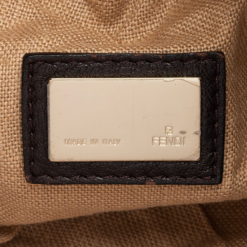 Fendi Tortuga Leather Zucca Spy Satchel