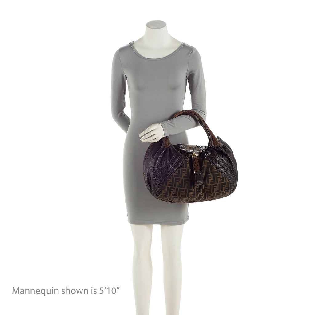 Fendi Tortuga Leather Zucca Spy Satchel