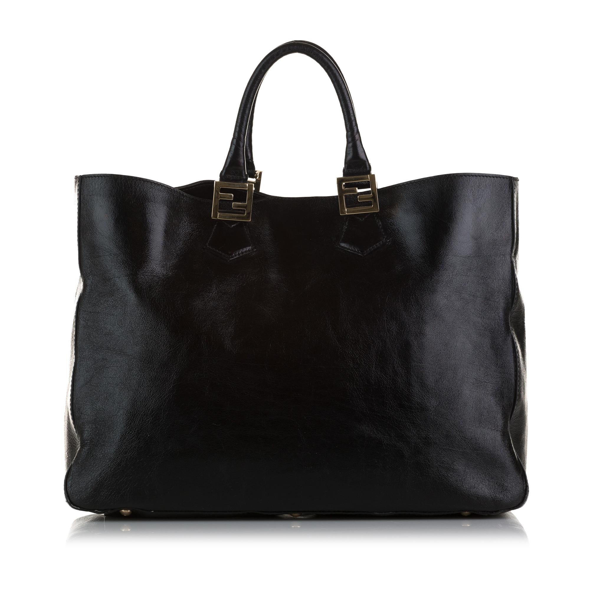 Fendi Twins Leather Tote Bag