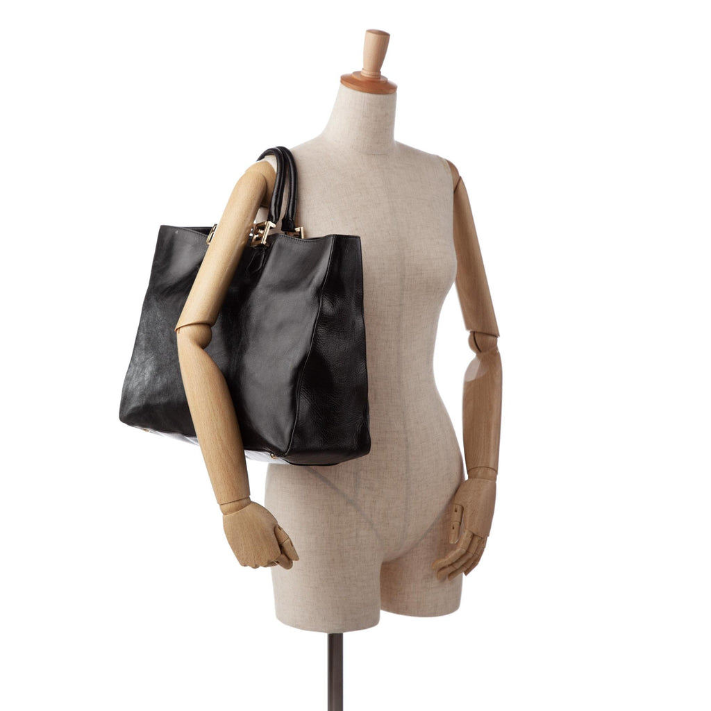 Fendi Twins Leather Tote Bag