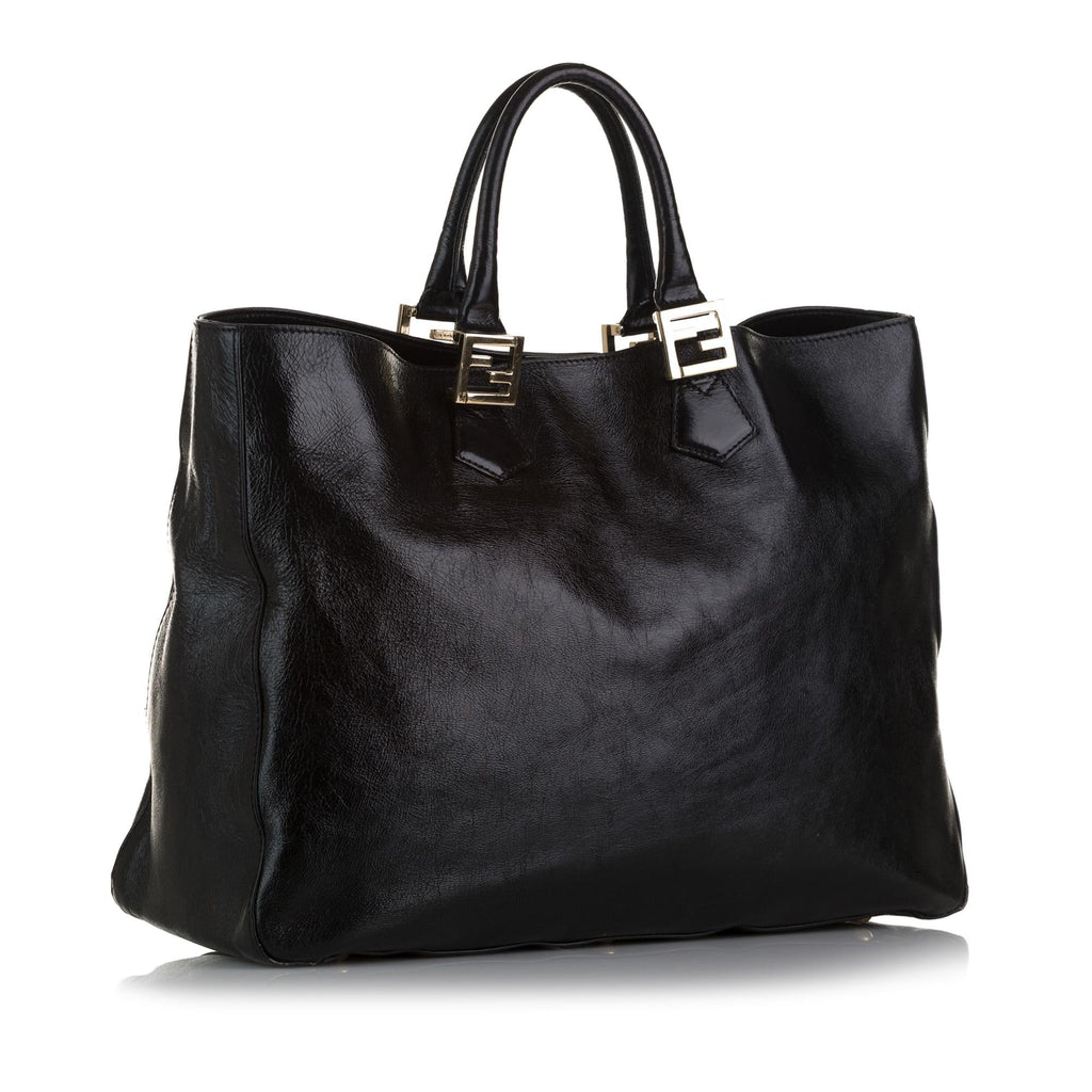 Fendi Twins Leather Tote Bag