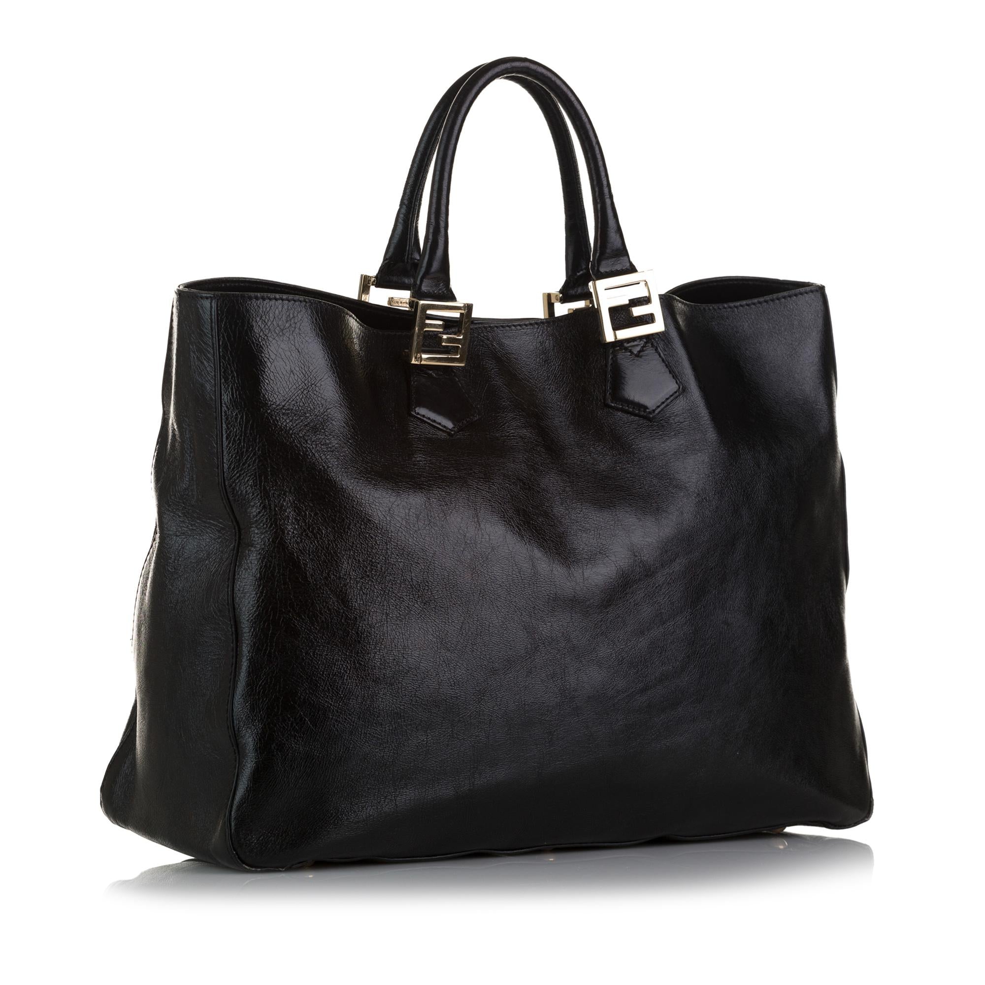 Fendi Twins Leather Tote Bag