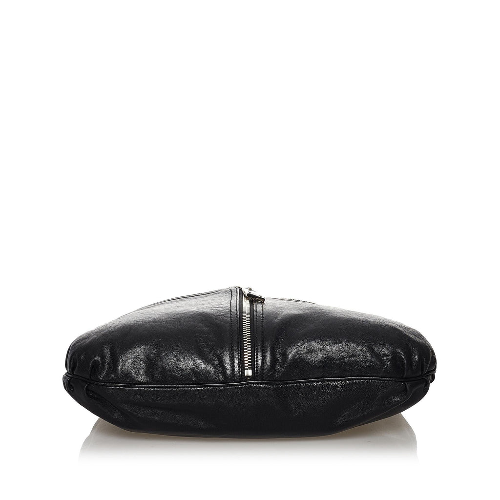 Fendi Unzipped Leather Hobo Bag