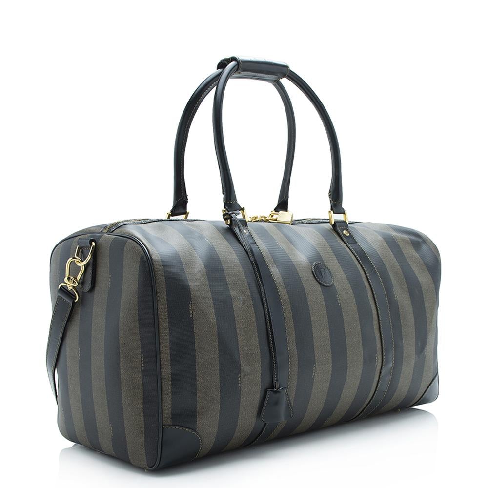 Fendi Vintage Pequin Duffel Bag (SHF-12868)