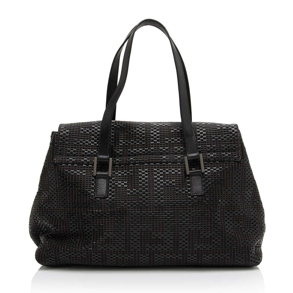 Fendi Woven Zucca Leather Forever Large Shoulder Bag