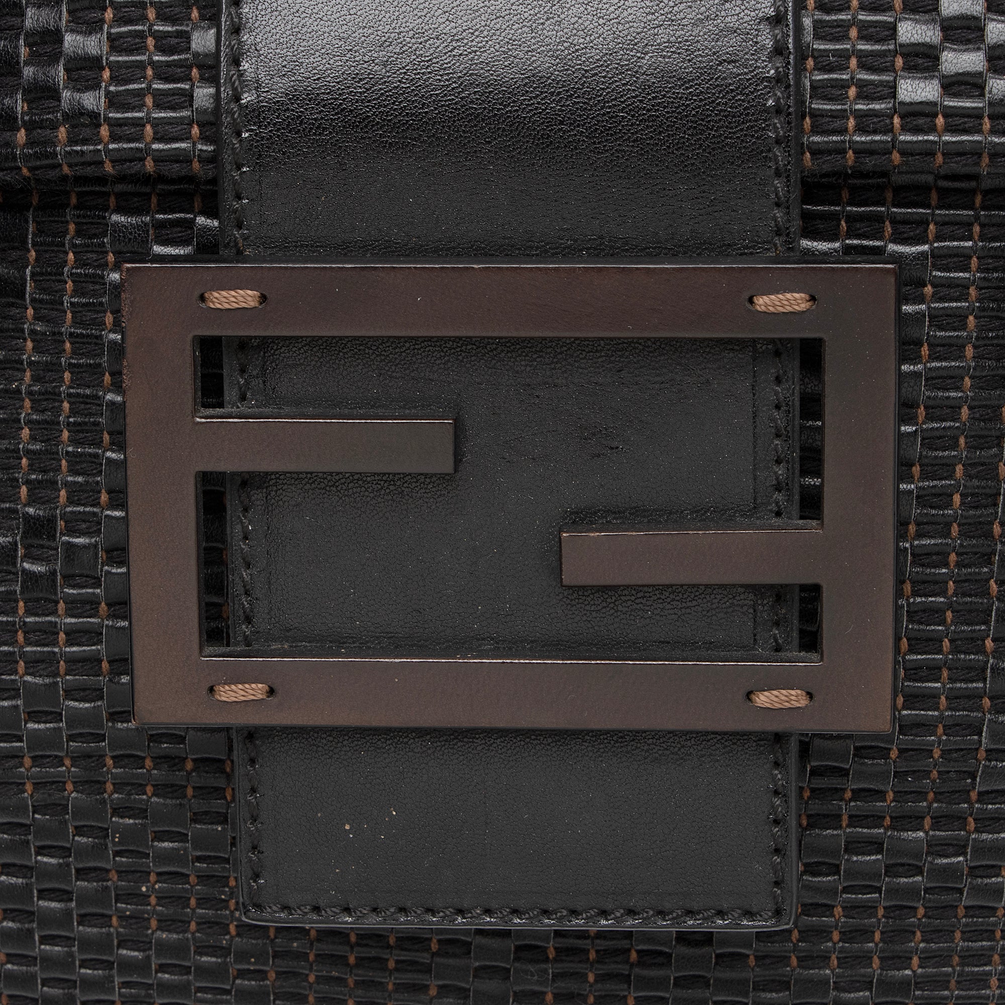 Fendi Woven Zucca Leather Forever Large Shoulder Bag