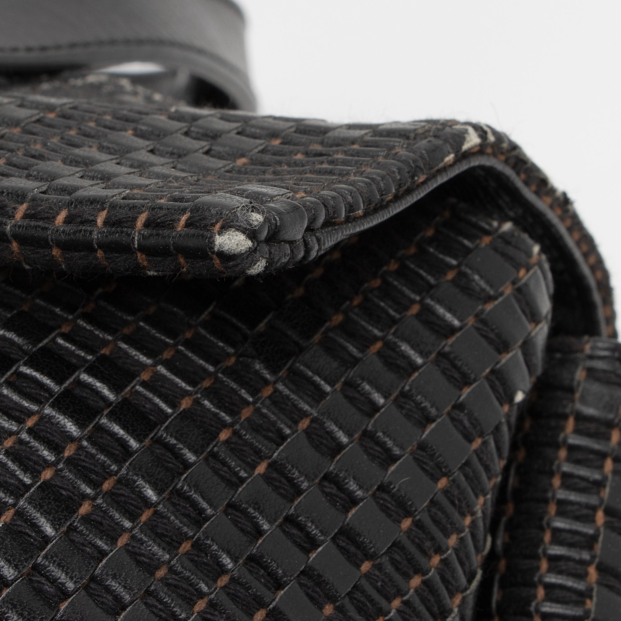 Fendi Woven Zucca Leather Forever Large Shoulder Bag